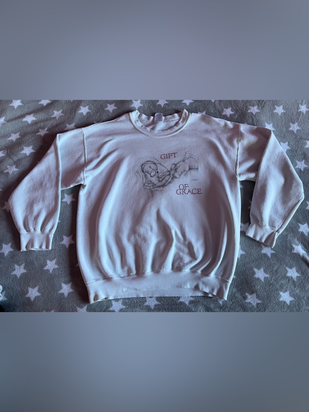 Gift of Grace Graphic White Crewneck Sweatshirt